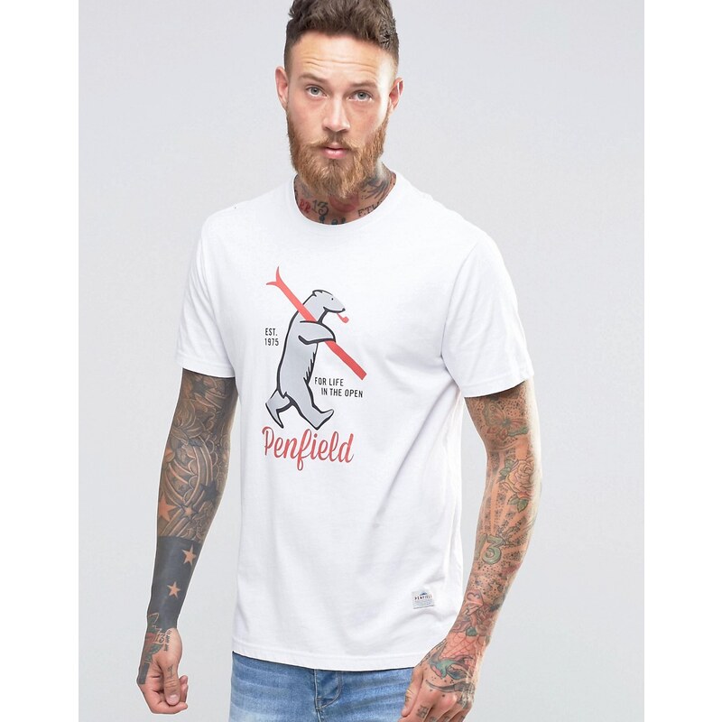 Penfield - Ski Bear - Logo-T-Shirt - Weiß