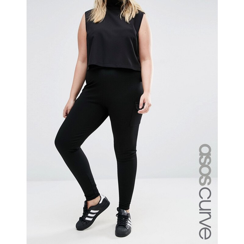 ASOS CURVE - Enge Stretch-Hose mit aufgesetzten Taschen - Schwarz