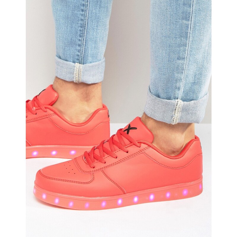 Wize & Ope - Niedrige Sneaker mit LED - Rot