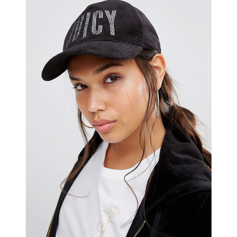 Juicy Couture - Crystal Couture - Baseball-Cap in Velours - Schwarz