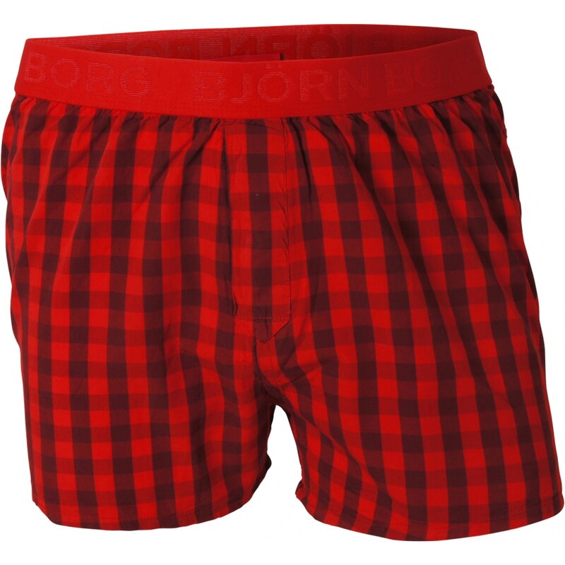 Björn Borg Woven Boxers 'Gingham Check', rot