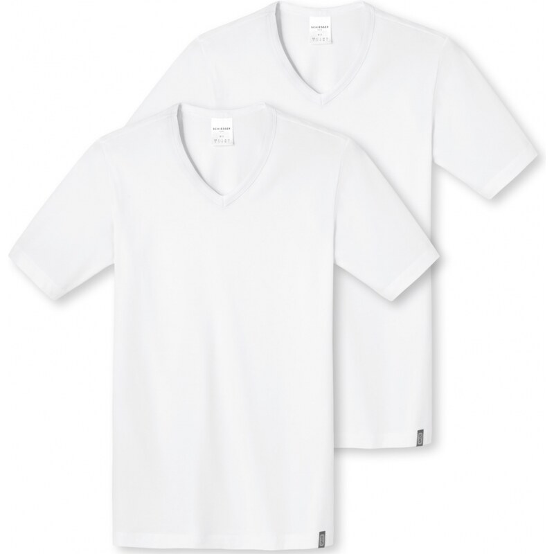 Schiesser 2er Pack Shirt 1/2 Arm (V-Neck), weiß