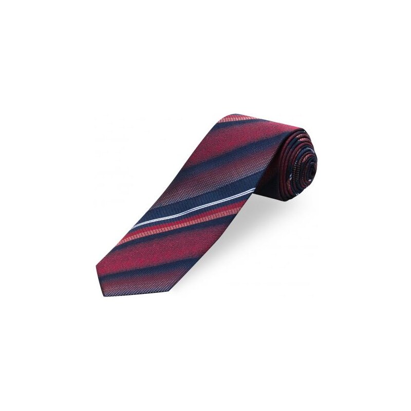 COOL CODE Herren Krawatte Breite 7 cm gestreift rot aus echter Seide