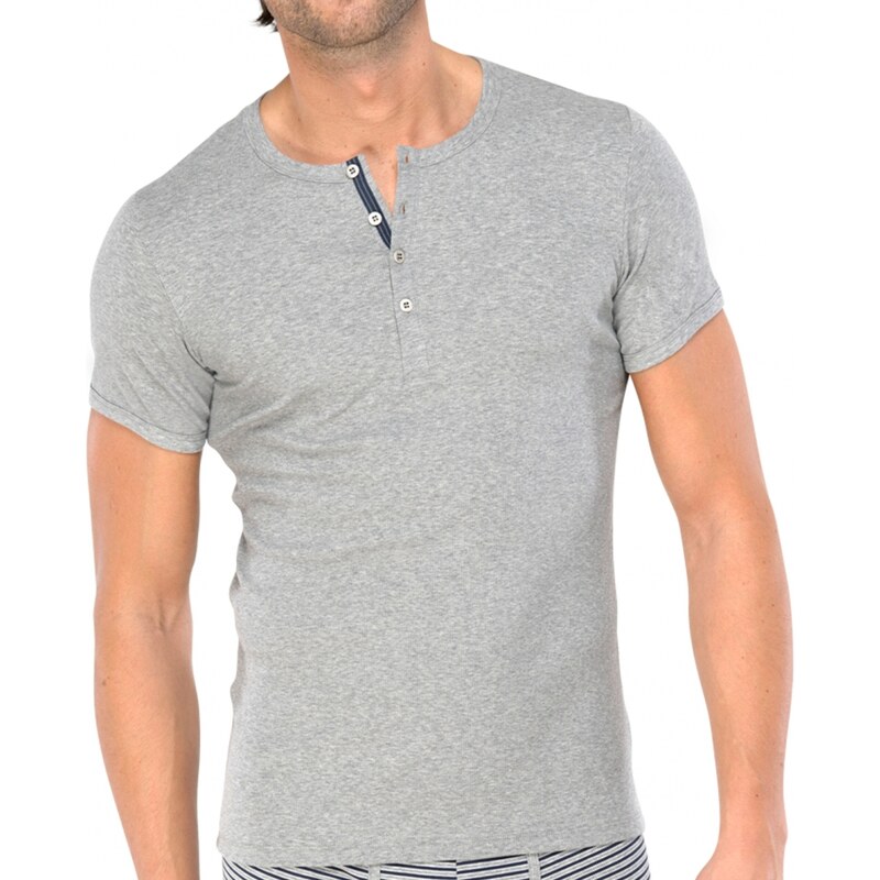 Schiesser Unterhemd mit Knopfleiste 'Shirt 1/2', grau