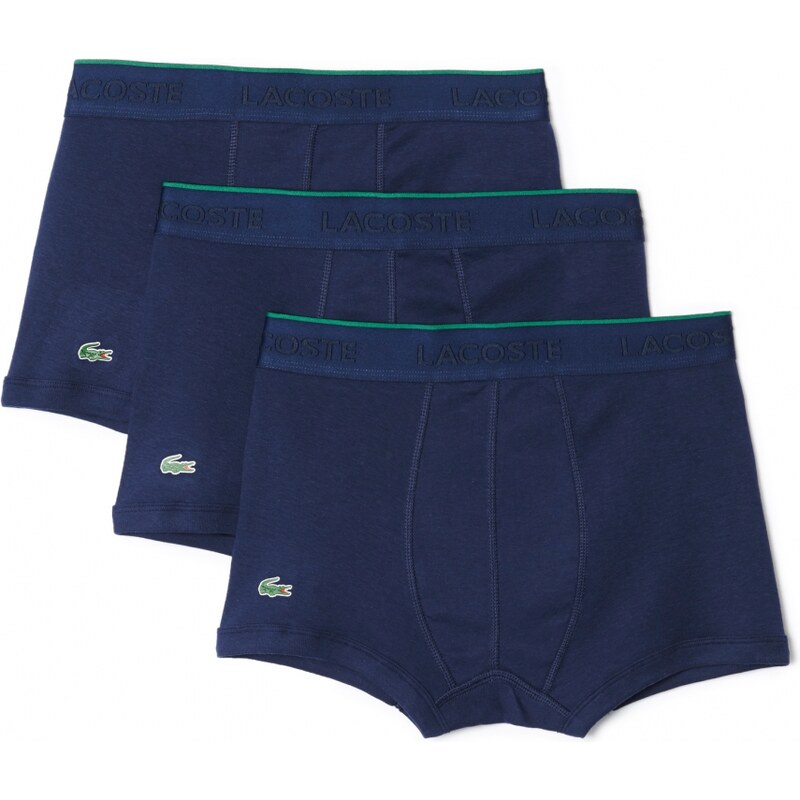 Lacoste 3-Pack Trunks 'Supima Cotton', navy