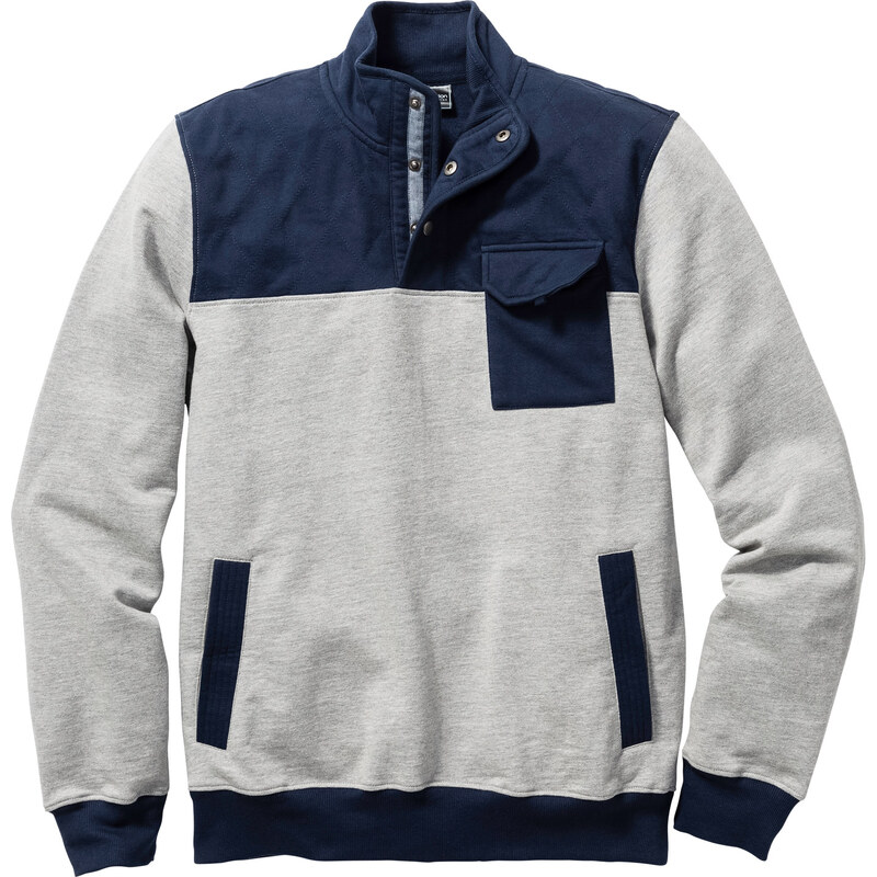 bpc selection Troyer-Sweatshirt Regular Fit langarm in grau für Herren von bonprix