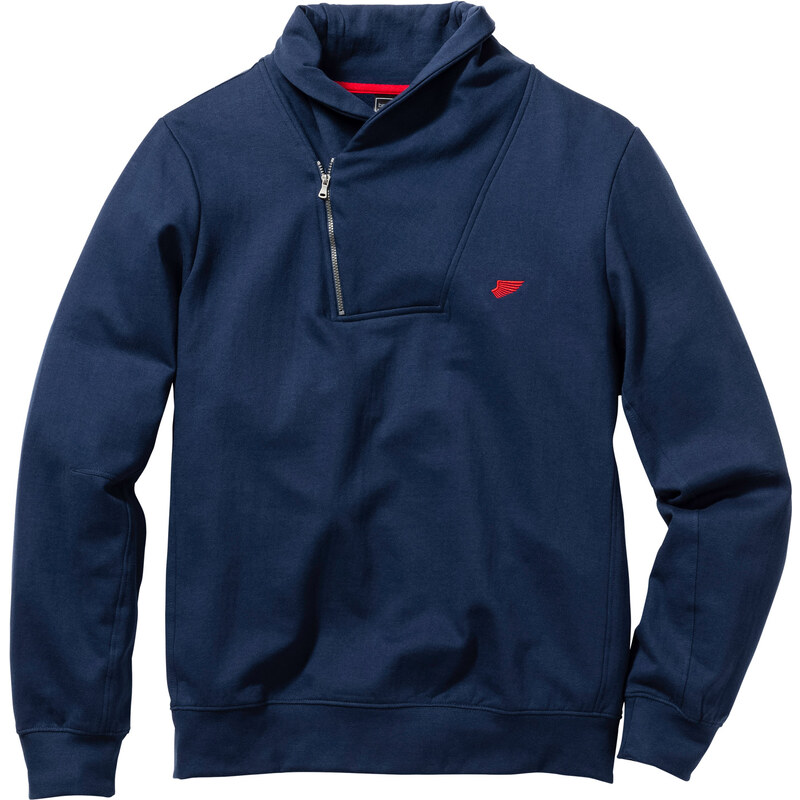 bpc selection Sweatshirt mit Schalkragen Regular Fit langarm in blau für Herren von bonprix