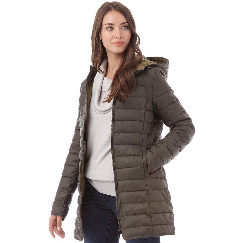 Only Damen Tahoe Quilted Contrast Peat Steppjacke Braun
