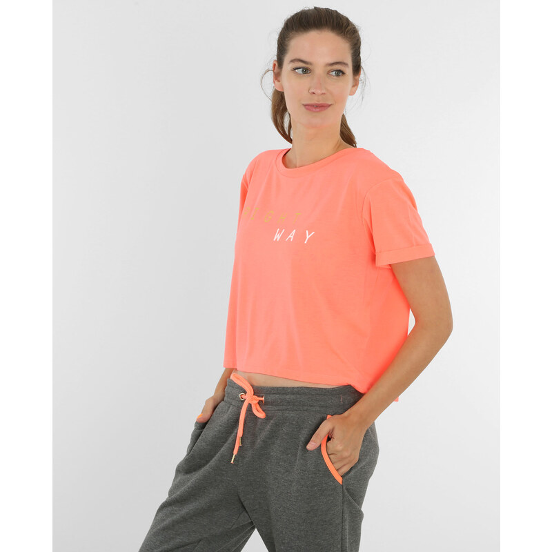 Sportliches Cropped-T-Shirt Orange, Größe S -Pimkie- Mode für Damen