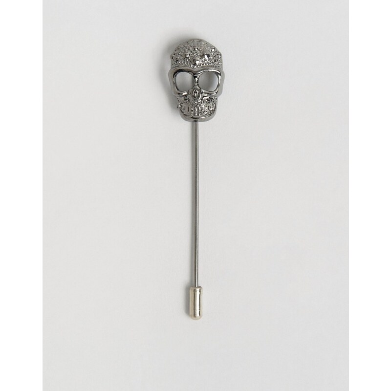 DesignB London DesignB - Krawattennadel mit Totenkopf - Silber