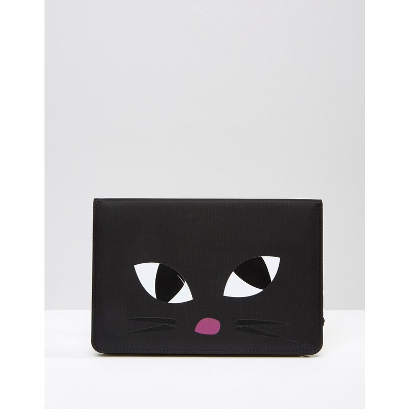Lulu Guinness - Kooky Cat - Mini-iPad-Hülle - Schwarz