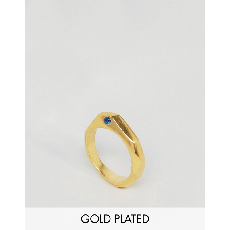 Ottoman Hands - Ring mit achteckigem Zirkonia - Gold