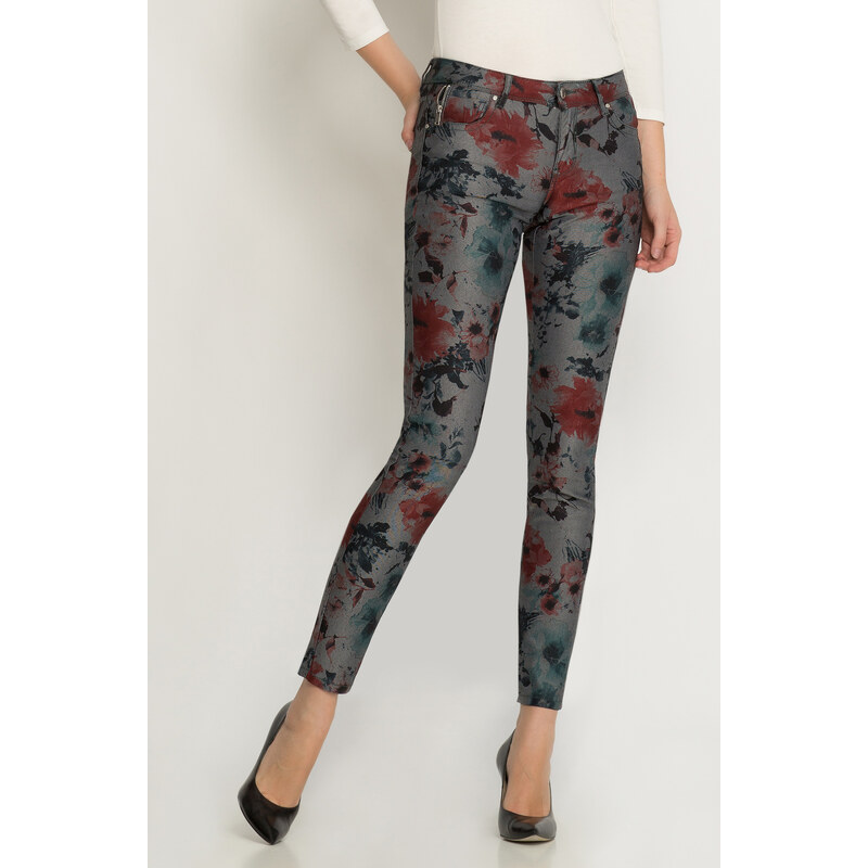 Orsay Skinny Jeans mit Blumen-Muster