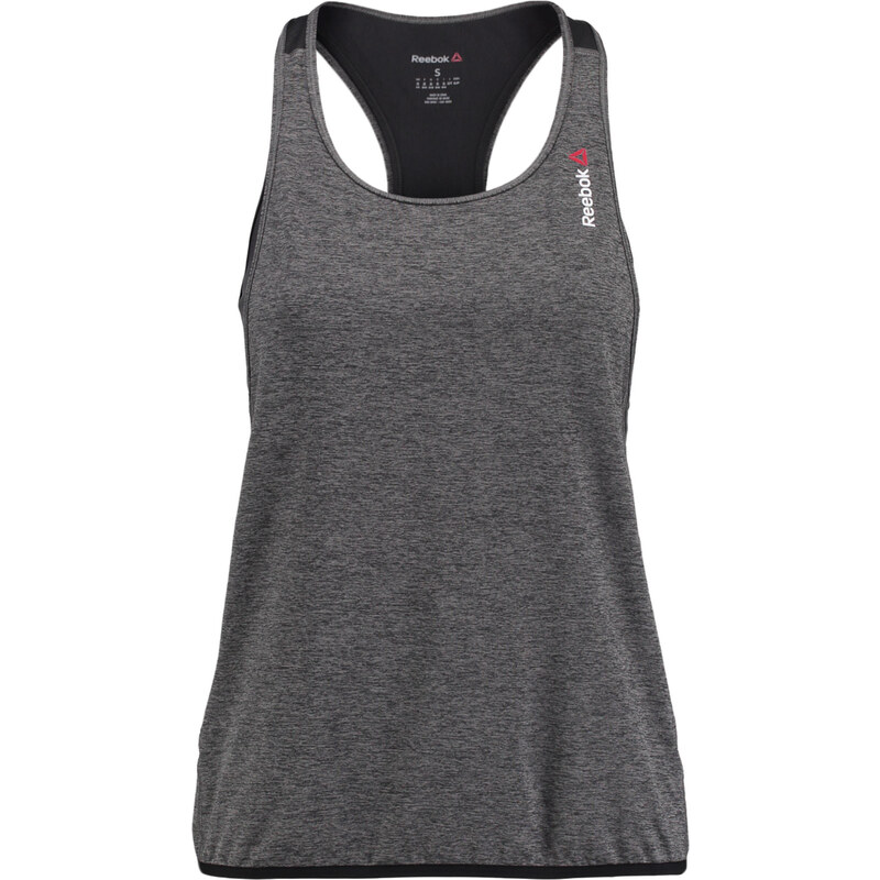 Reebok: Damen Trainingsshirt / Tank Top mit Sport-Bustier OS LBT, grau, verfügbar in Größe L