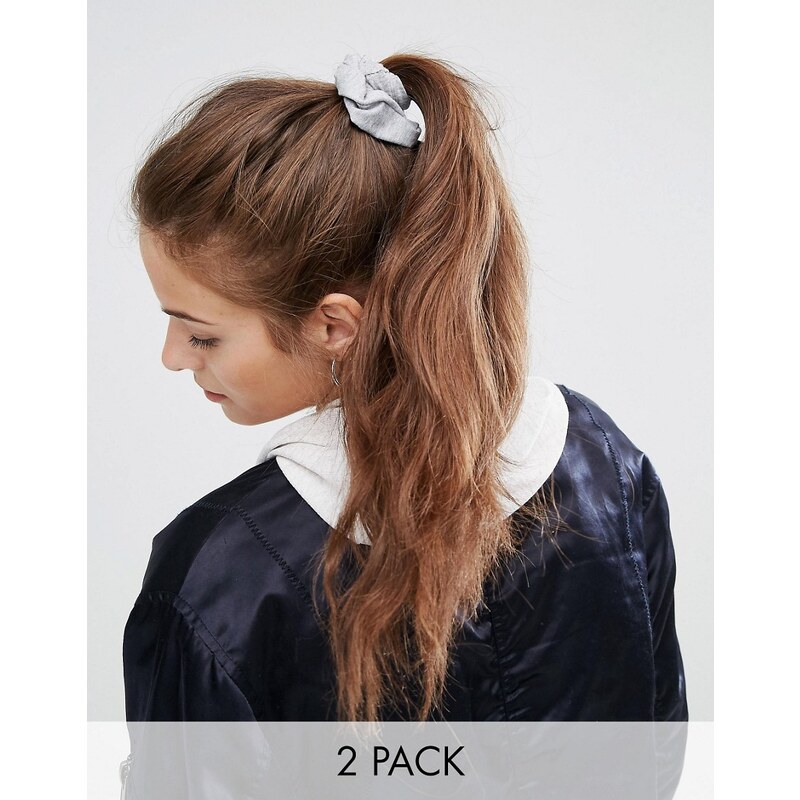 ASOS Basics - Haarbänder aus Jersey in Grau und Nude im 2-er Pack - Mehrfarbig