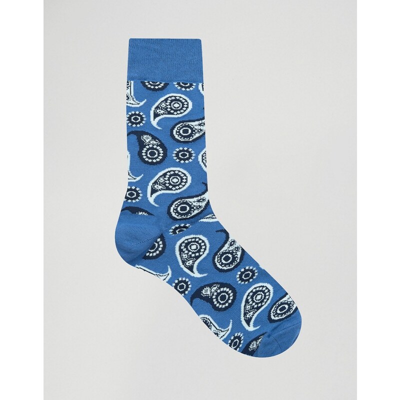Happy Socks - Blaue Socken mit Paisleymuster - Blau