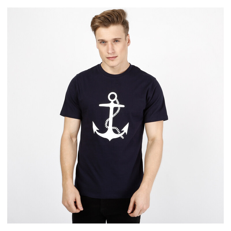 Re-Verse T-Shirt mit Anker-Print - Dunkelblau - S