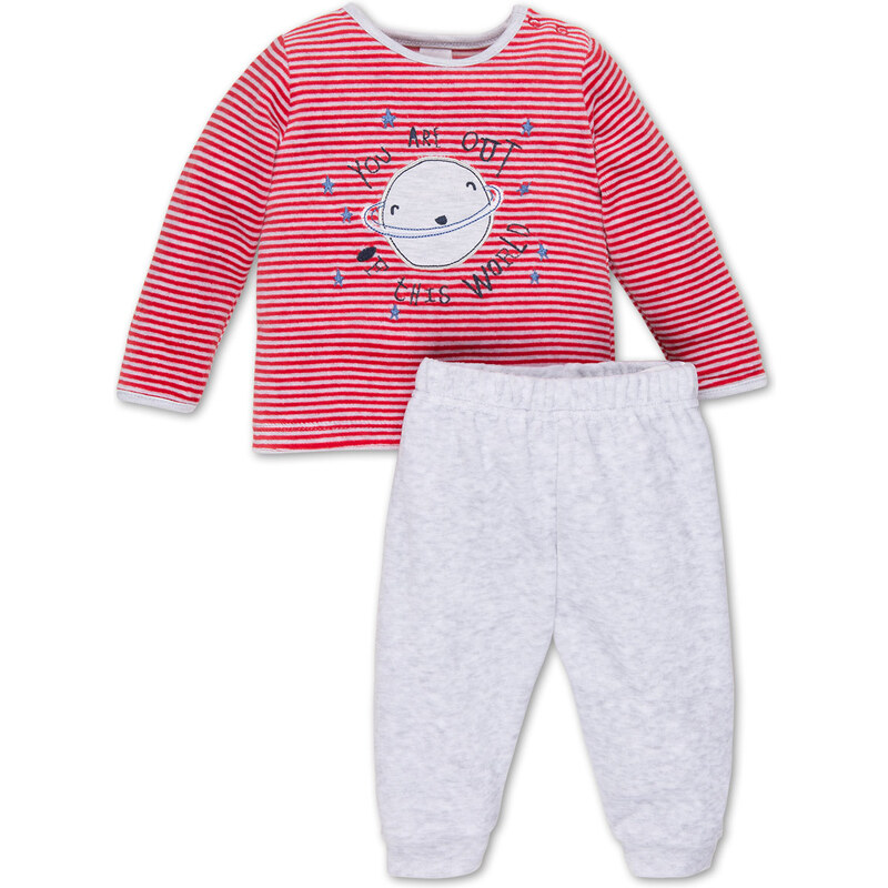C&A Baby-Pyjama in Rot / Grau