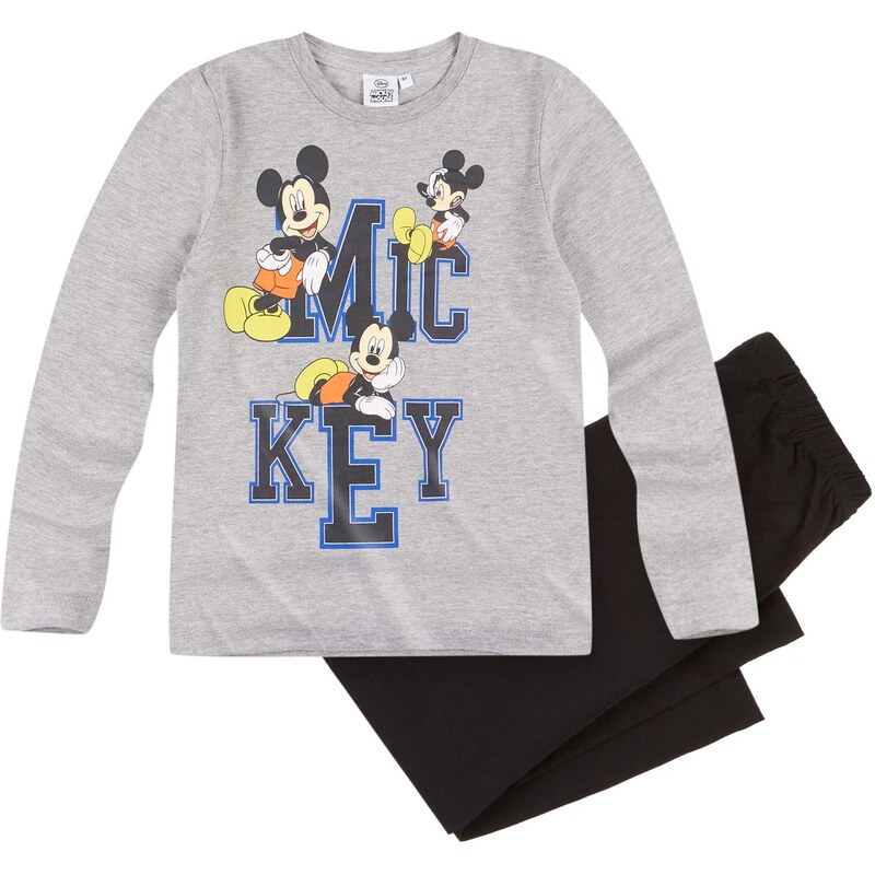 Disney Mickey Pyjama schwarz in Größe 98 für Jungen aus 100% Baumwolle Grau: 60% Baumwolle 40% Polyester