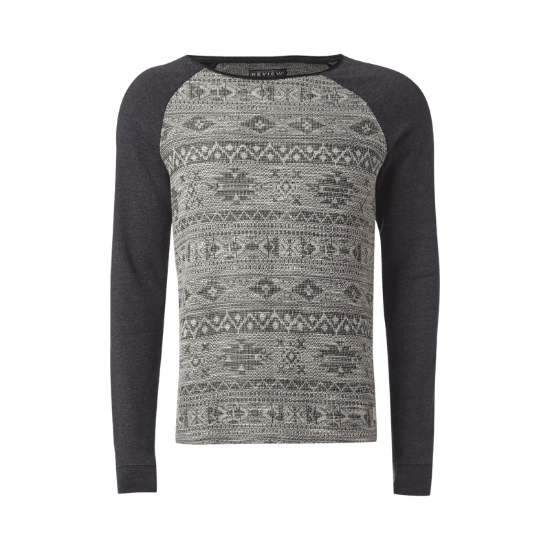REVIEW Sweatshirt mit Raglanärmeln aus Kontrastmaterial