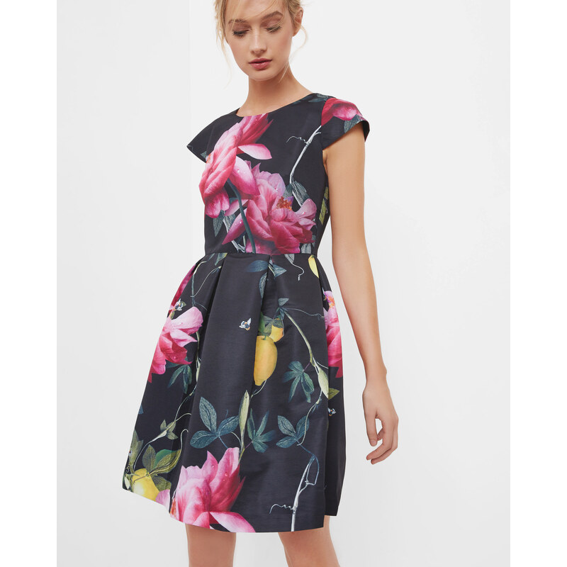 Ted Baker Plissiertes Kleid Mit Citrus Bloom-print
