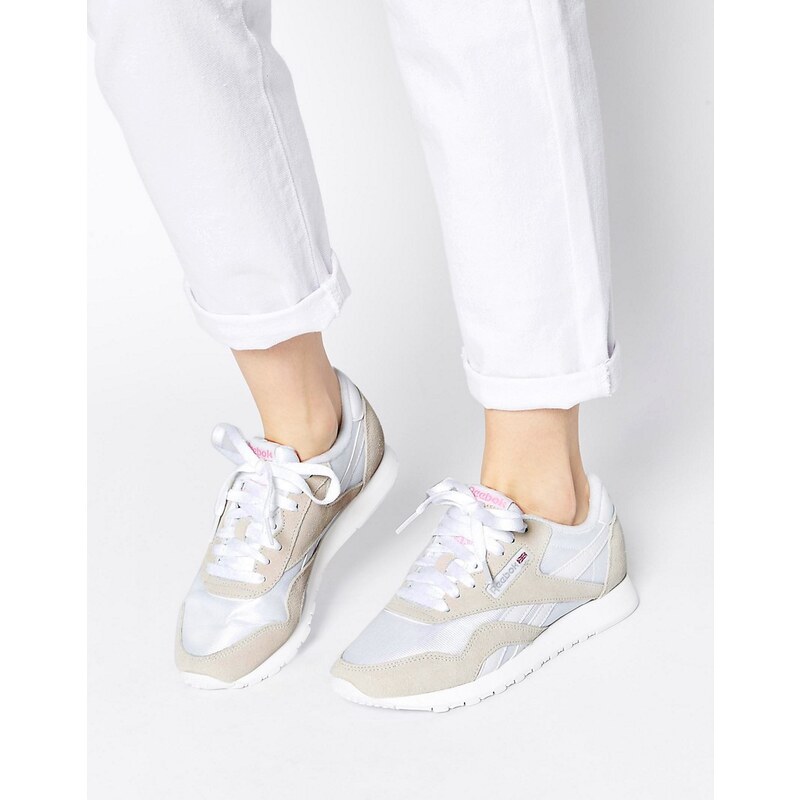 Reebok - Classic - Sneaker aus Nylon in Weiß und Grau - Weiß