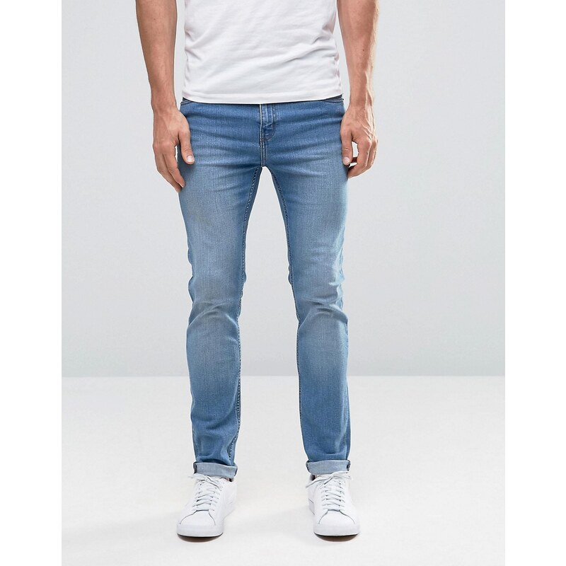 Cheap Monday - Enge Skinny-Jeans in Blue Wave - Blau