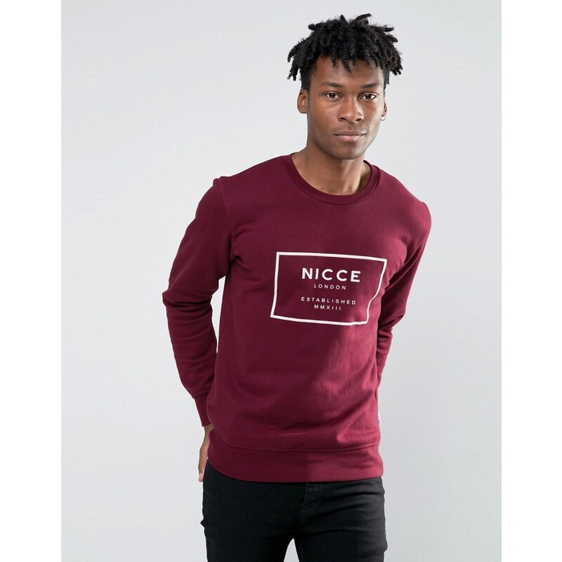 Nicce London - Sweatshirt mit gummiertem Box-Logo - Rot