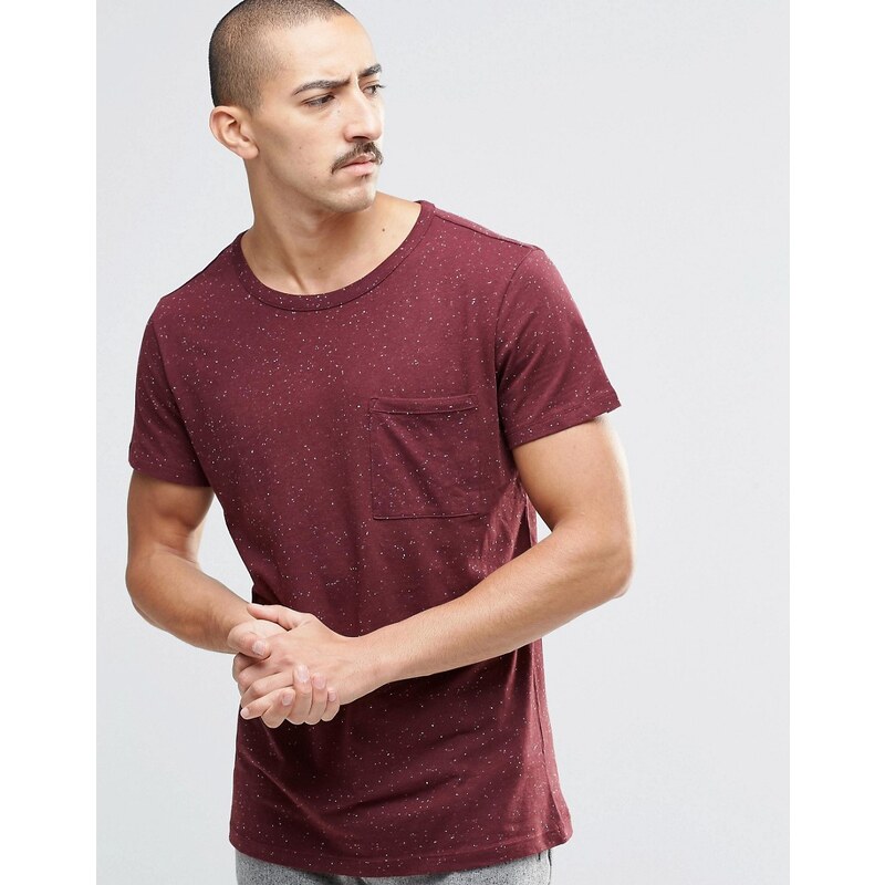 Weekday - Don Neps - T-Shirt mit Tasche - Rot