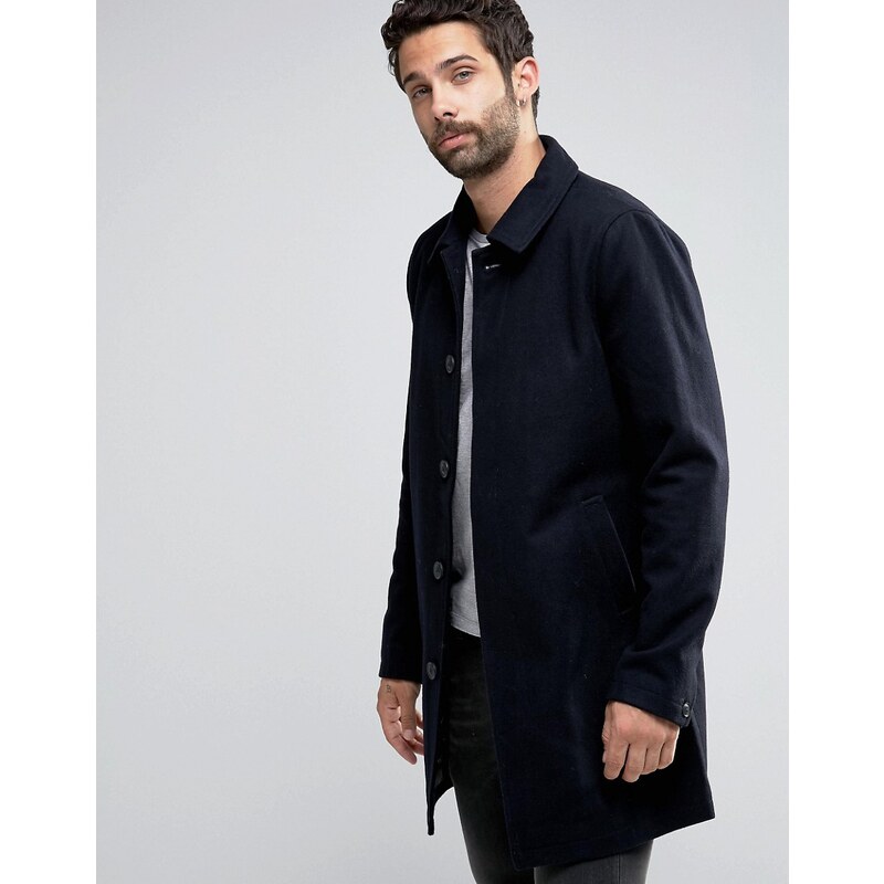 Only & Sons - Trenchcoat aus Wolle - Marineblau