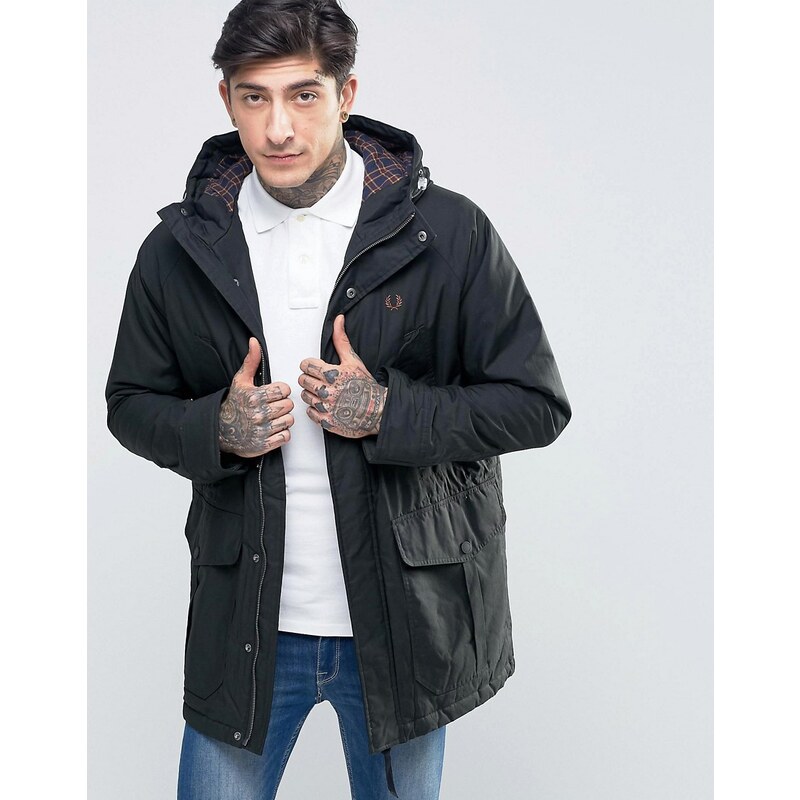 Fred Perry - Parka in dunkler Tanne - Grün