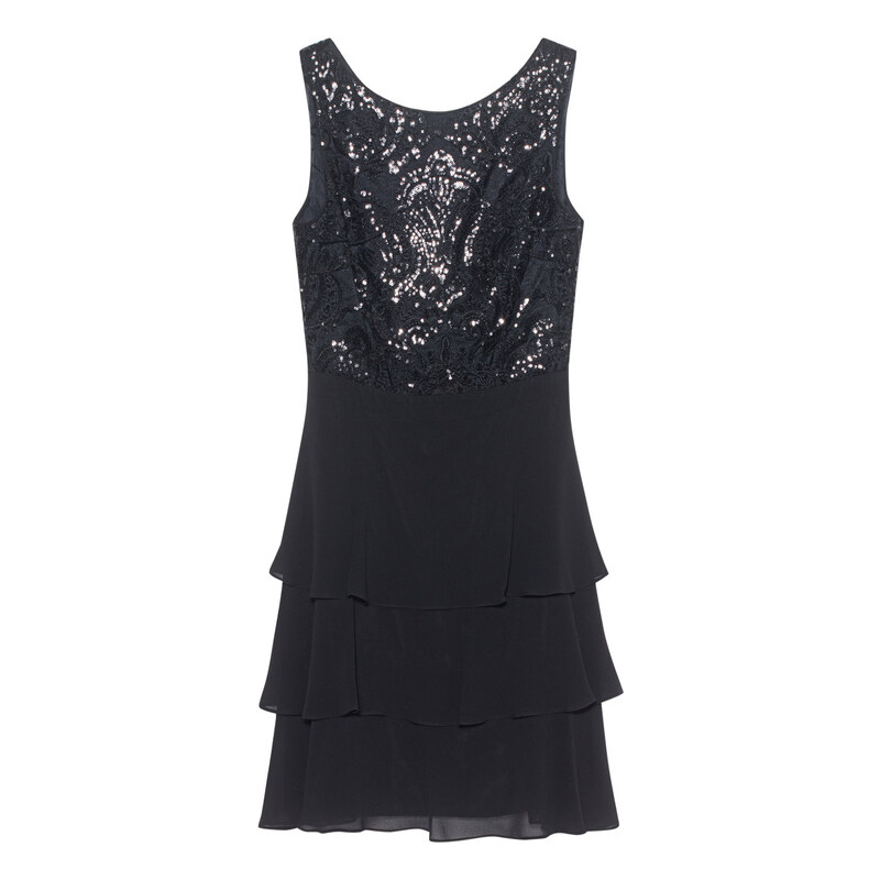 YOUNG COUTURE BY BARBARA SCHWARZER Sequin Lace Black