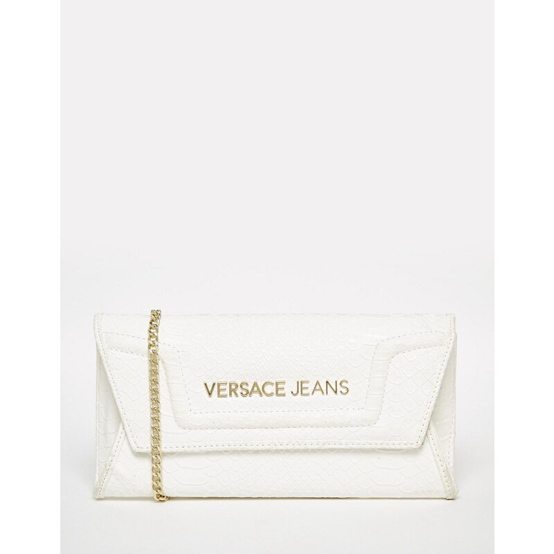 Versace Jeans - Weiße Schultertasche mit Kettendetails - Weiß