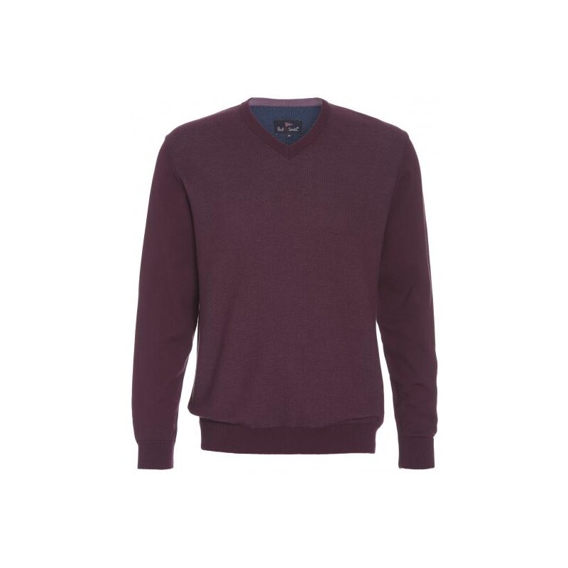 Paul R.Smith Herren Pullover Sweatshirt Comfort bequem V-Ausschnitt lila aus Baumwolle