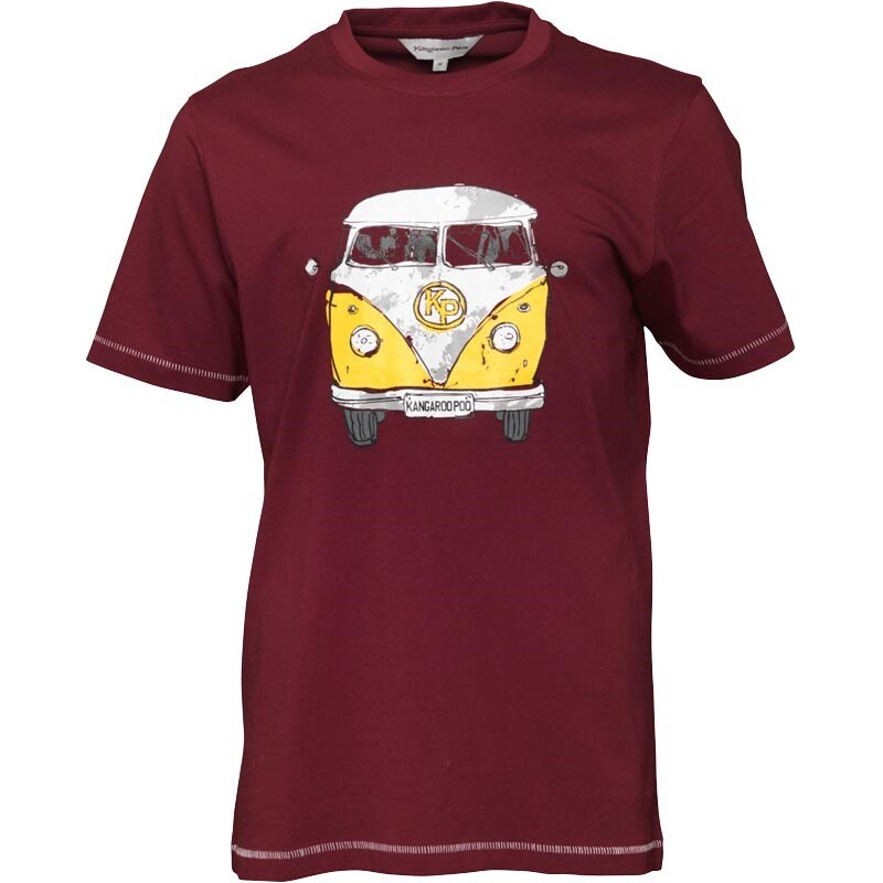 Kangaroo Poo Herren FrontBack Print T-Shirt Burgundy