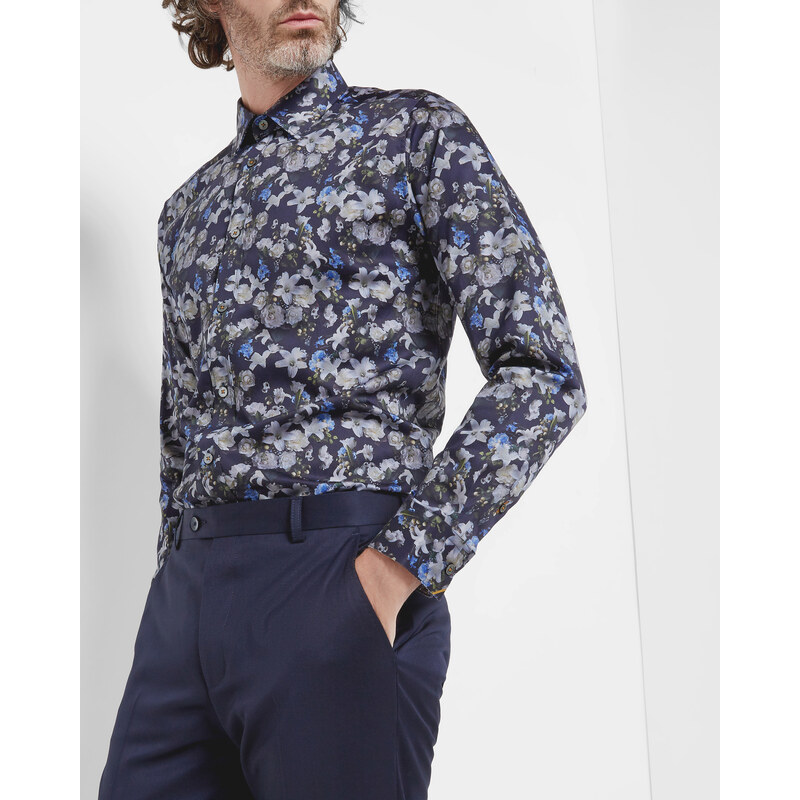 Ted Baker Hemd mit floralem Muster Marineblau