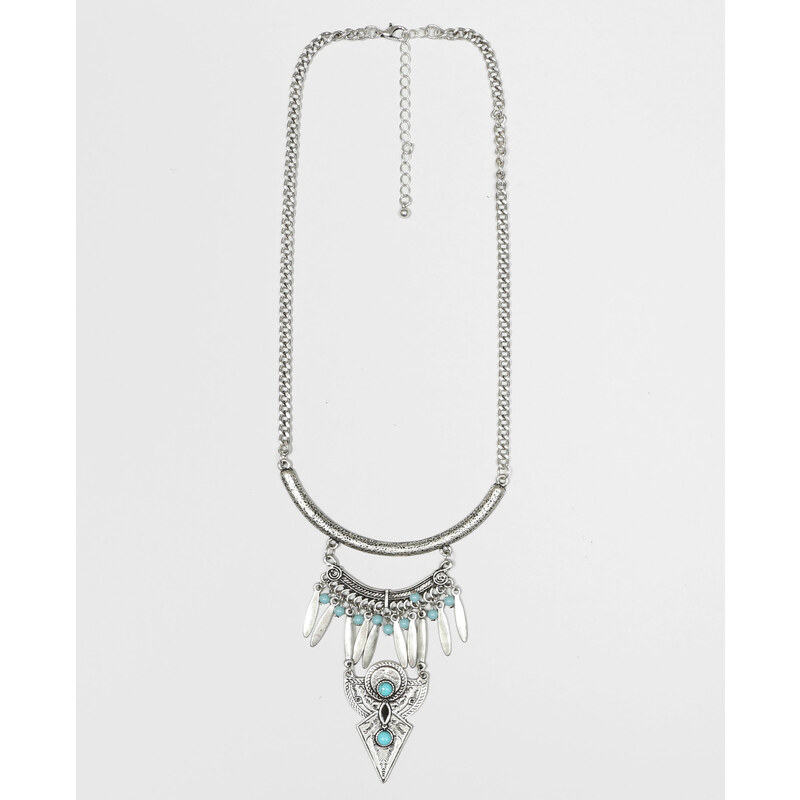 Lange Halskette mit Perlen Silberig, Größe 00 -Pimkie- Mode für Damen