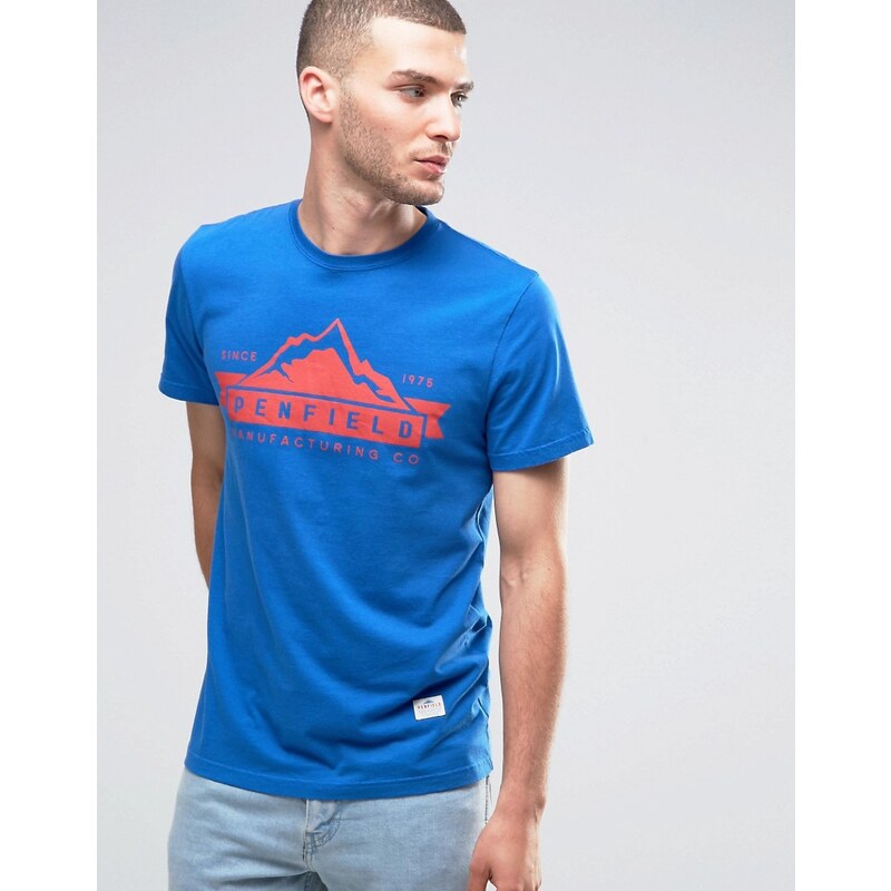 Penfield - Mountain - Logo-T-Shirt - Blau