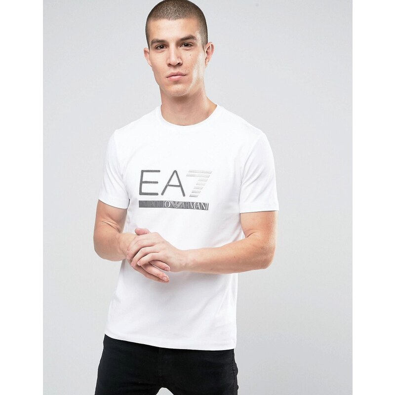 Emporio Armani - EA7 - Weißes T-Shirt mit Logo - Weiß