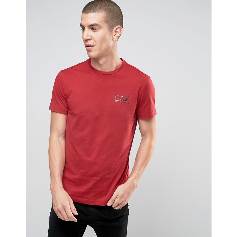 Emporio Armani - EA7 - Rotes T-Shirt mit Logo auf der Brust - Rot
