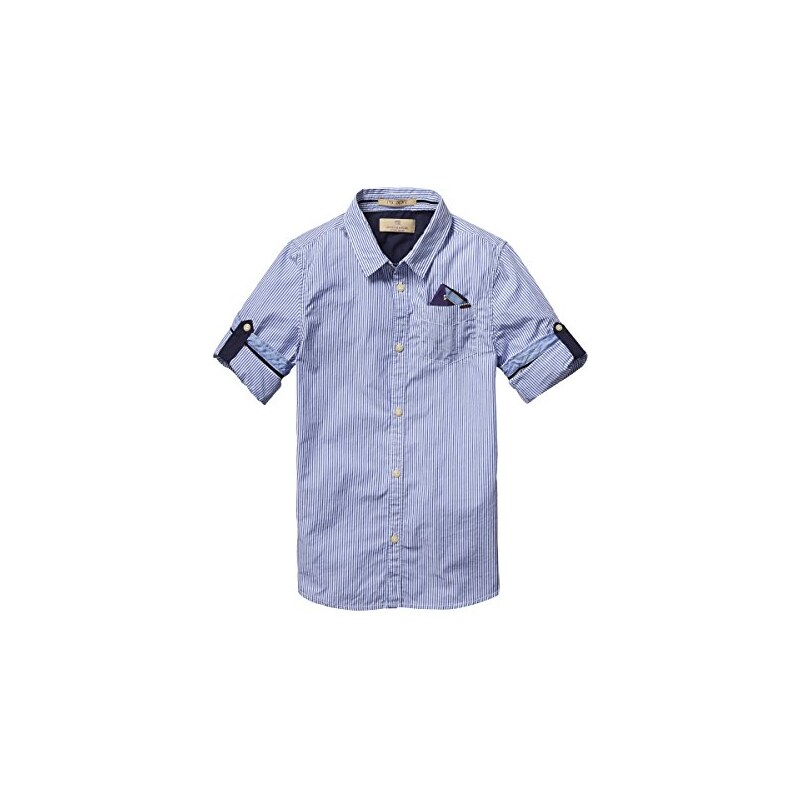 Scotch Shrunk Jungen Hemd Blue Series Shirt with Detachable Pocket Square