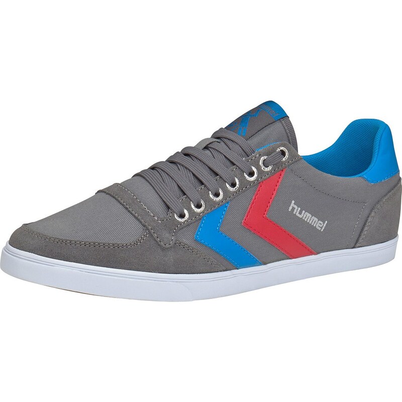 Große Größen: Hummel Sneaker »Slimmer Stadil Canvas Low«, grau-blau-rot, Gr.36-40