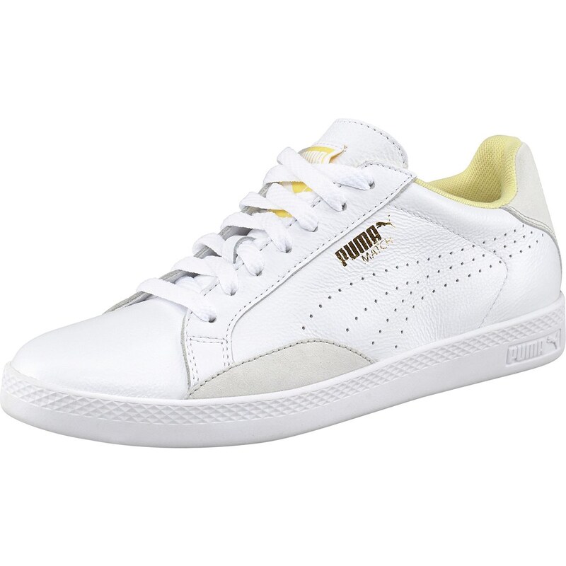 Große Größen: PUMA Match Lo Basic Sport Sneaker, Weiß-Gelb, Gr.37-42
