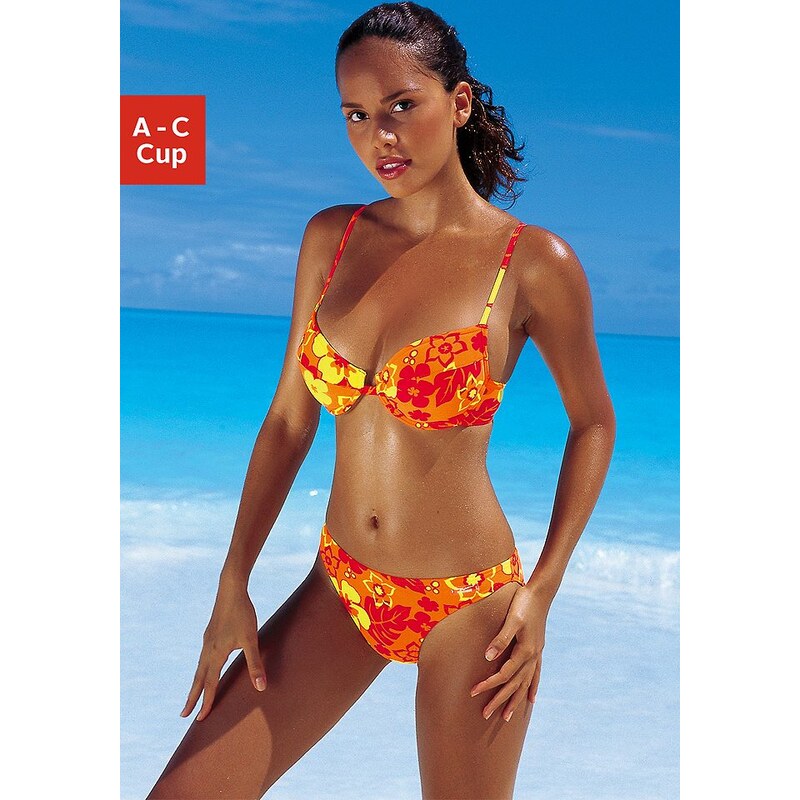 Große Größen: Push-up-Bikini, Venice Beach, orange/gelb/rot, Gr.32-38