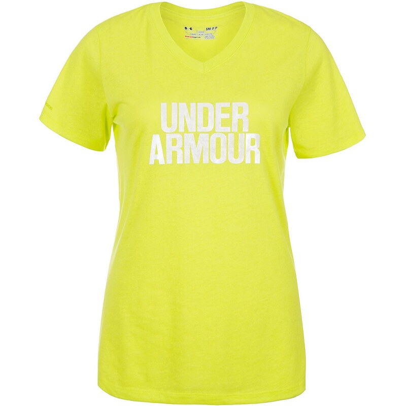 UNDER ARMOUR® Große Größen: Under Armour ColdGear Charged Tri-Blend Trainingsshirt Damen, gelb / weiß, Gr.XS (X-Small)-XS (X-Small)