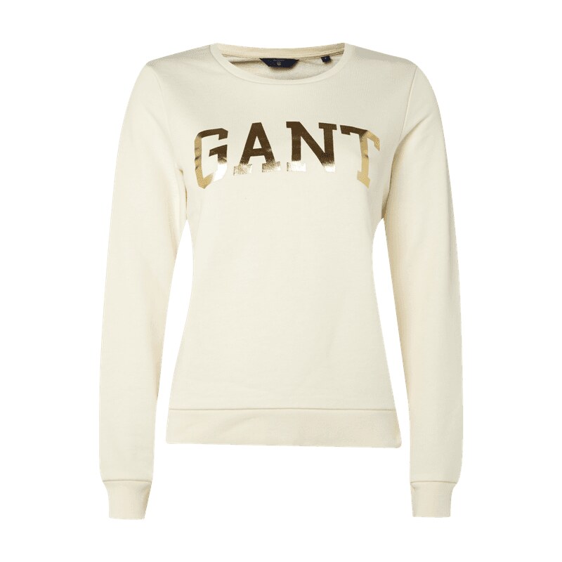 Gant Sweatshirt mit Logo-Print in Metallicoptik
