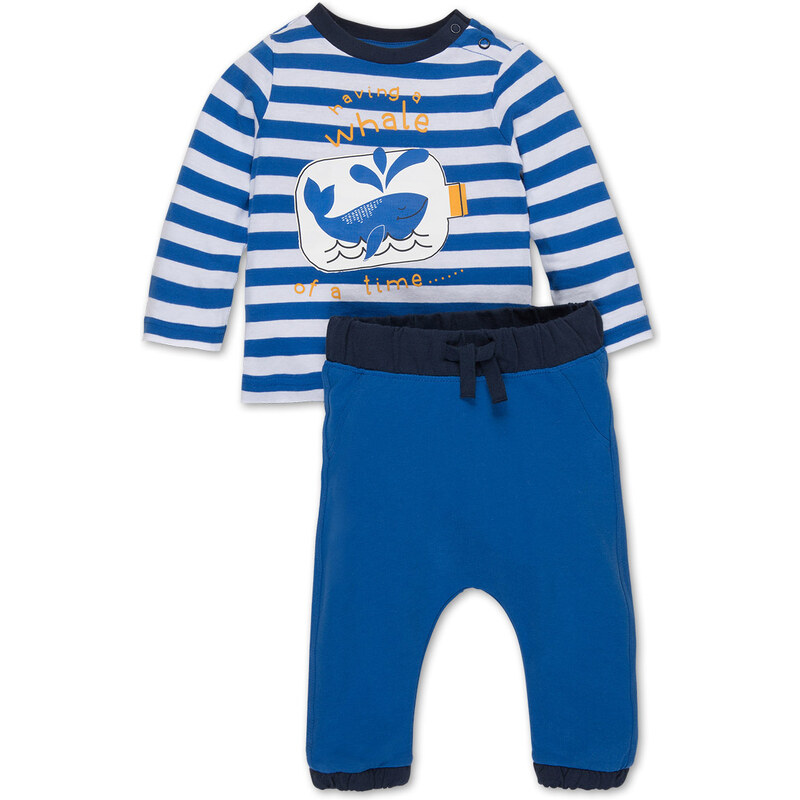 C&A 2-teiliges Baby-Outfit aus Bio-Baumwolle in Blau / weiß