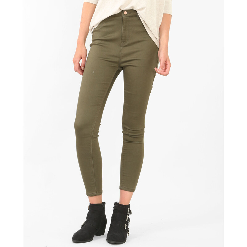 Skinny-Jeans mit hoher Taille Grün, Größe 32 -Pimkie- Mode für Damen