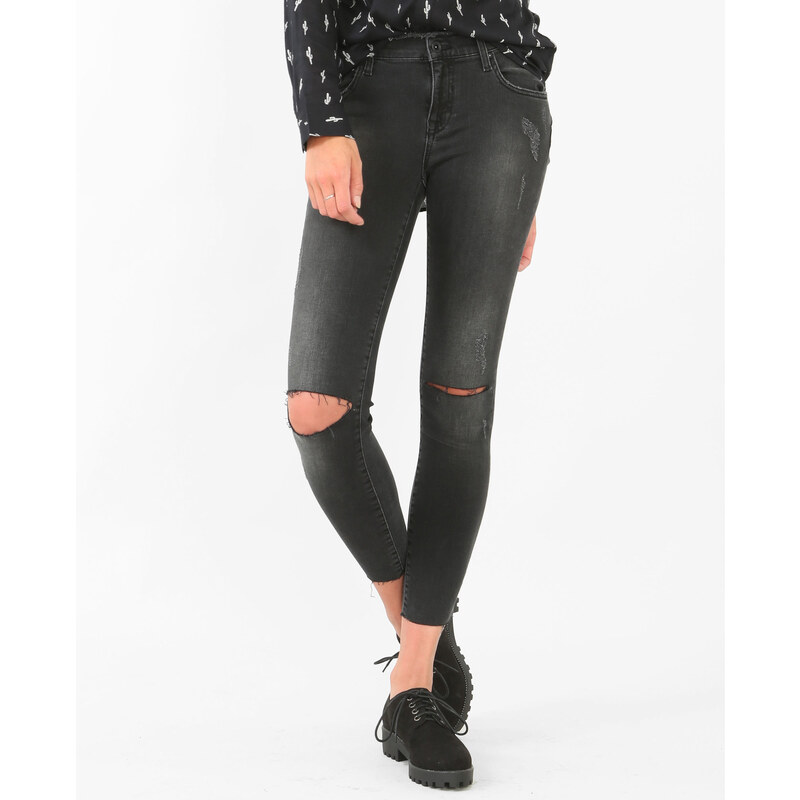 Slim-Jeans mit hoher Taille Schwarz, Größe 36 -Pimkie- Mode für Damen