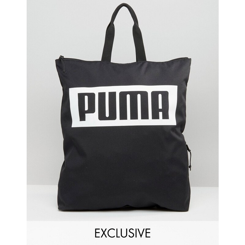Puma - Exklusiv bei ASOS - Quadratischer, schwarzer Rucksack - Schwarz